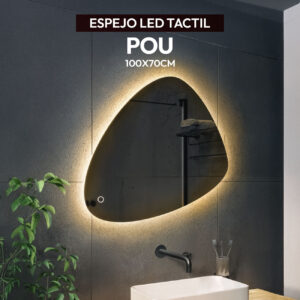 ESPEJO LED TACTIL POU 100X70CM STONE