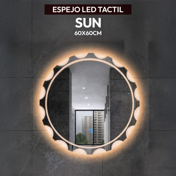 ESPEJO LED TACTIL SUN 60X60CM STONE