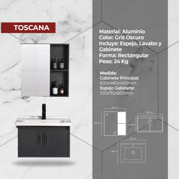 VANITORIO TOSCANA (600x480x400mm) - Imagen 4