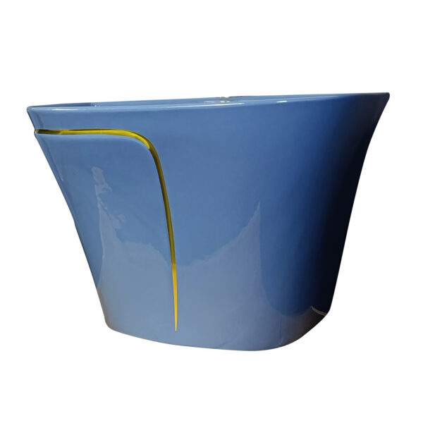 LAVATORIO SEMI-STANDING ROLI AZUL ACERO C/ DORADO STONE - Imagen 2