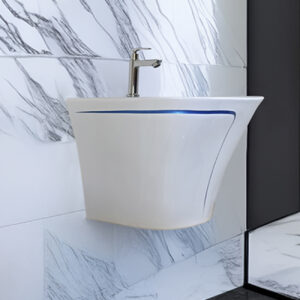 LAVATORIO SEMI-STANDING ROLI BLANCO C/ AZUL STONE
