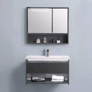 VANITORIO MINIMALISTA CRACCOVIA 600X465X500 PLOMO STONE