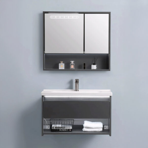 VANITORIO MINIMALISTA CRACCOVIA 600X465X500 PLOMO STONE