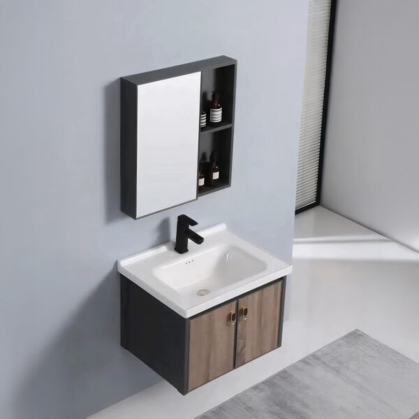 VANITORIO MINIMALISTA ILAY 600X465X500 MADERA STONE - Imagen 2