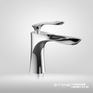 MEZCLADORA MONOCOMANDO P/LAVATORIO AL MUEBLE CAROLINE SHORT ST-01 CROMADO STONE