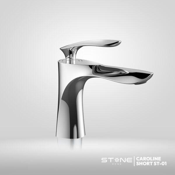 MEZCLADORA MONOCOMANDO P/LAVATORIO AL MUEBLE CAROLINE SHORT ST-01 CROMADO STONE