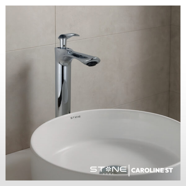 MEZCLADORA MONOCOMANDO P/BOWL  AL MUEBLE CAROLINE ST-01 CROMADO STONE - Imagen 2