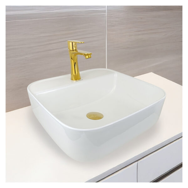 LLAVE P/ LAVATORIO MINIMALISTA AL MUEBLE CHELSEA STG-01 GOLDEN STONE - Imagen 2