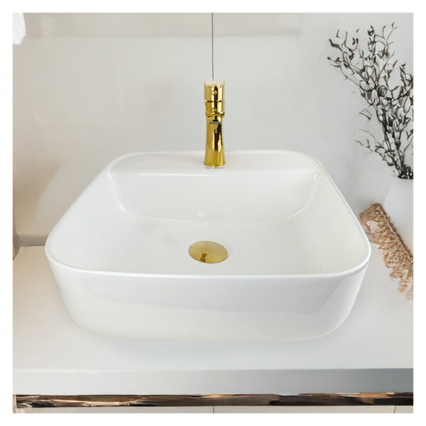 LLAVE P/ LAVATORIO MINIMALISTA AL MUEBLE CHELSEA STG-01 GOLDEN STONE - Imagen 3