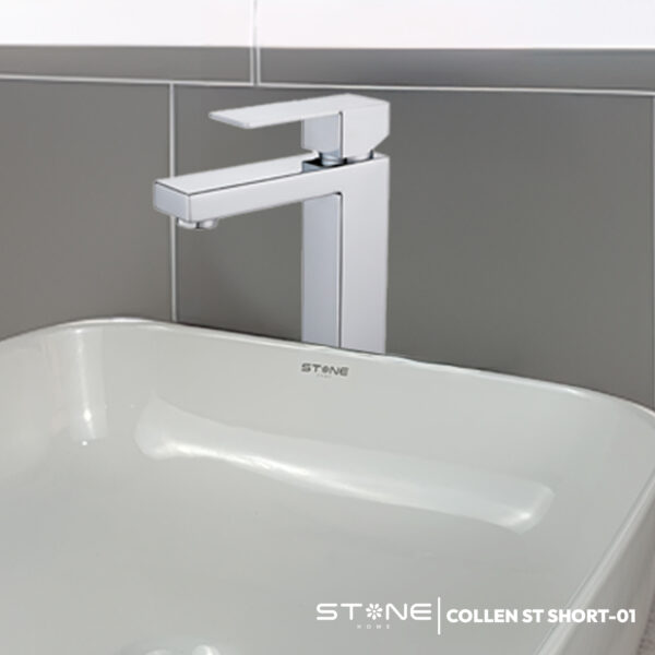 MEZCLADORA MONOCOMANDO P/BOWL AL MUEBLE COLLEN SHORT ST-01 CROMADO STONE - Imagen 2