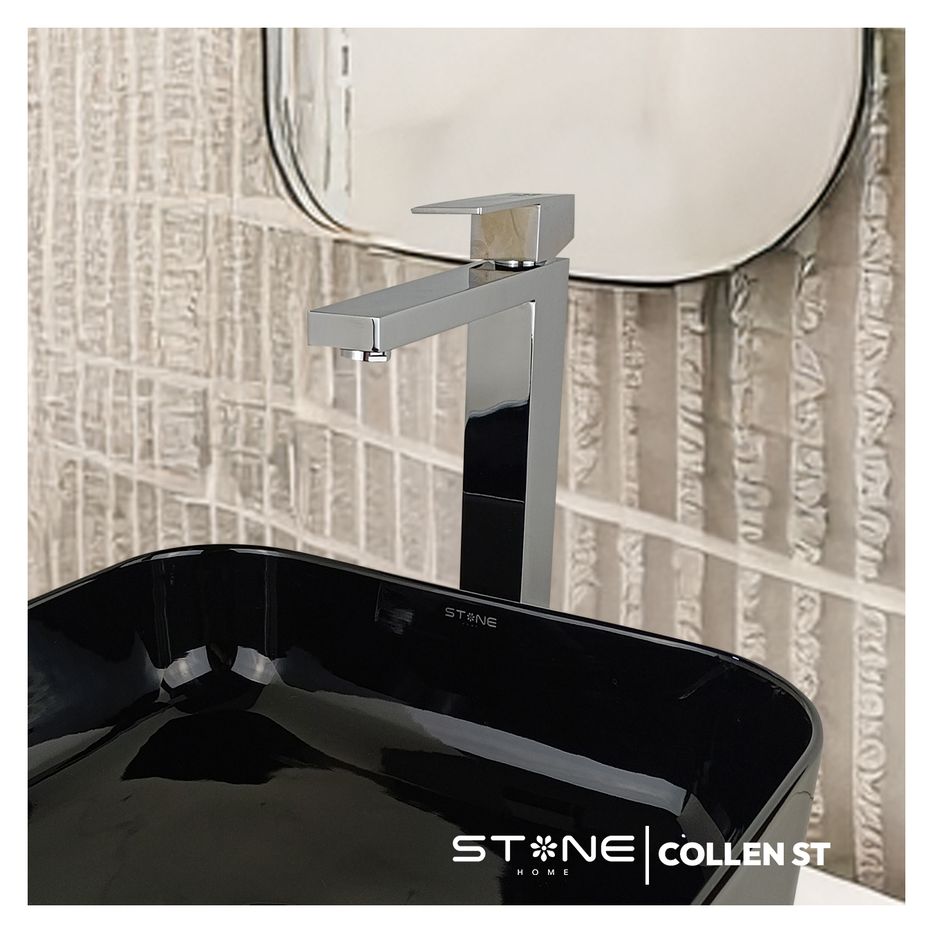 MEZCLADORA MONOCOMANDO P/BOWL AL MUEBLE COLLEN ST-01 CROMADO STONE - Imagen 2