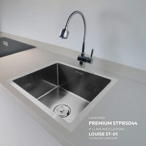 COMBO LAVADERO PREMIUM STPR5044 + LLAVE / MEZCLADORA LOUISE ST-01 CON ESCURRIDOR(EXONERADO)