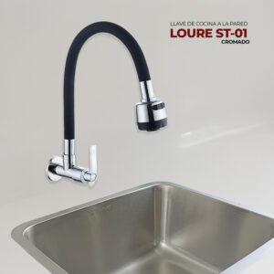 LLAVE DE COCINA A LA PARED LOURE ST-01 CROMADO STONE