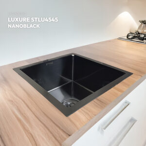 LAVADERO DE ACERO LUXURE STLU4545 NANOBLACK STONE