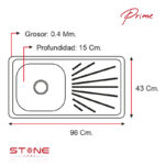 LAVADEROS DE ACERO PRIME STL9643 - Imagen 2
