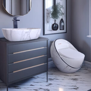 COMBO DE INODORO POOH MARMOLEADO C/ NEGRO + BOWL RUSTIC LINE MARMOLEADO + DESAGUE POP UP GRANDE NEGRO S/REBOSE P/BOWL  CUERPO 8 CM COLA 18 CM  *INCLUYE TUBO DE ABASTO DE VINIL REFORZADO F1/2*M1/2 BRONCE  STONE*