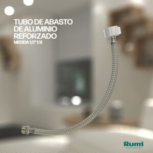 TUBO DE ABASTO DE ALUMINIO REFORZADO F7/8*M1/2 RUMI