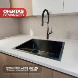 COMBO DE LAVADERO LUXURE STLU5945 + MEZCLADORA P/COCINA AL MUEBLE KANE STB
