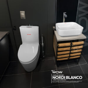 COMBO CYBER DE INODORO NORDI BLANCO + BOWL AMALIA BLANCO + DESAGUE POP UP GRANDE CROMADO S/REBOSE P/BOWL COLA 18 CM *INCLUYE TUBO DE ABASTO DE VINIL REFORZADO F1/2*M1/2 BRONCE STONE*