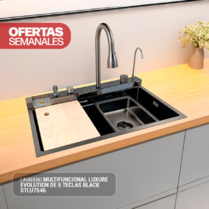 LAVADERO MULTIFUNCIONAL LUXURE EVOLUTION DE TECLAS BLACK STLU7546 STONE