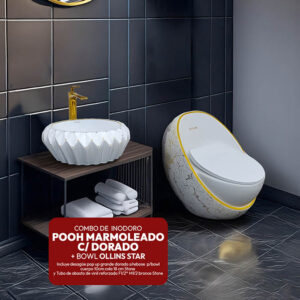 POOH MARMOLEADO C DORADO + BOWL OLLINS STAR