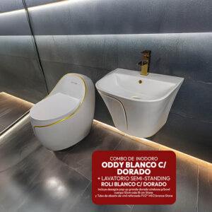 ODDY BLANCO CDORADO + LAVATORIO SEMI-STANDING ROLI BLANCO CDORADO
