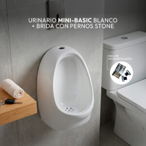 URINARIO MINI-BASIC BLANCO + BRIDA CON PERNOS STONE