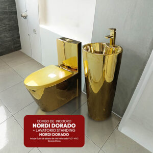 NORDI DORADO + LAVATORIO STANDING NORDI DORADO