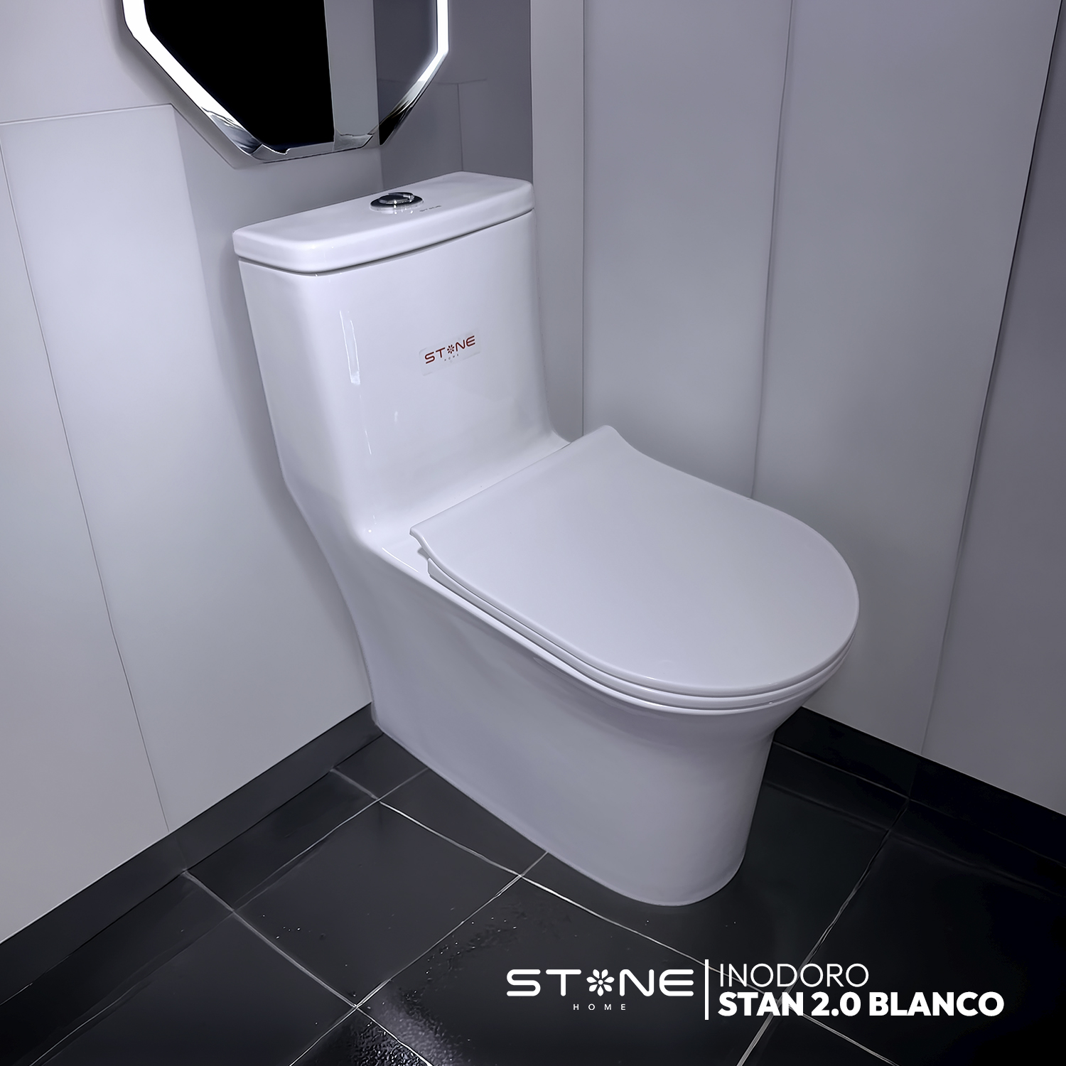 INODORO ONE PIECE MINIMALISTA STAN 2.0 BLANCO STONE