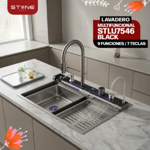 LAVADERO MULTIFUNCIONAL CON 9 FUNCIONES DE 7 TECLAS BLACK STLU7546 STONE