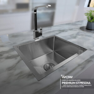 COMBO CYBER DE LAVADERO PREMIUM STPR5044 + MEZCLADORA P/COCINA AL MUEBLE CAMILE ST-01 CON ESCURRIDOR(EXONERADO) STONE