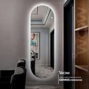 ESPEJO CUERPO COMPLETO LED TACTIL DENNIS 130X50CM STONE