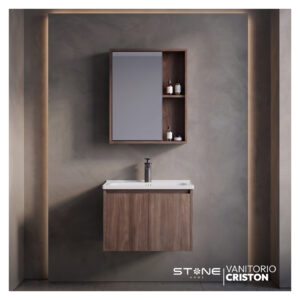 VANITORIO MINIMALISTA CRISTON MARRON MADERADO STONE