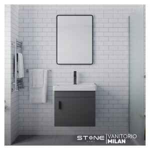 VANITORIO MINIMALISTA MILAN PLOMO STONE