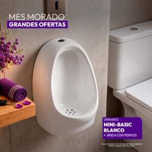 URINARIO MINI-BASIC BLANCO + BRIDA CON PERNOS STONE