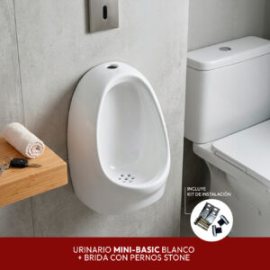URINARIO MINI-BASIC BLANCO + BRIDA CON PERNOS STONE
