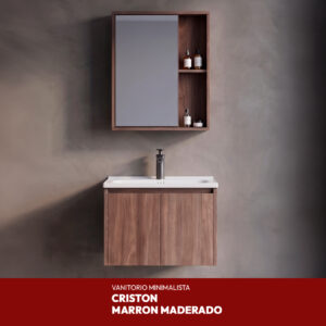 VANITORIO MINIMALISTA CRISTON MARRON MADERADO STONE