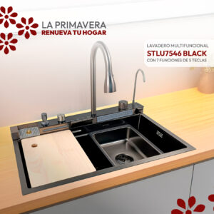 LAVADERO MULTIFUNCIONAL CON 7 FUNCIONES DE 5 TECLAS BLACK STLU7546 STONE