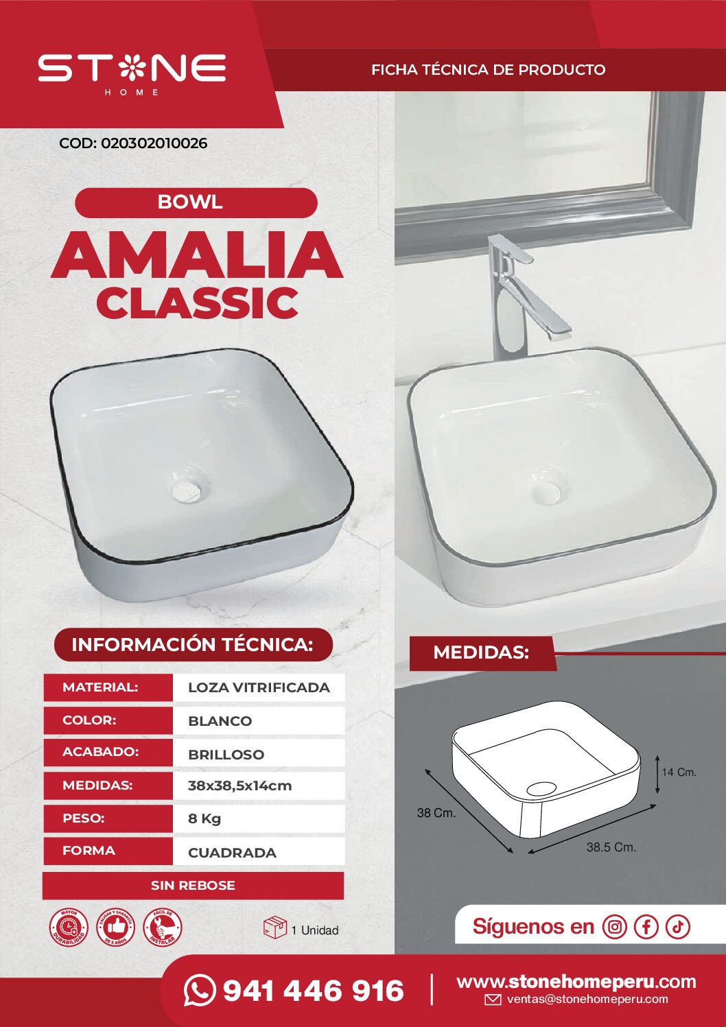 COMBO MUEBLE AMARO + BOWL AMALIA CLASIC + MEZCLADORA HASPER STB + DESAGUE POP UP GRANDE NEGRO S/REBOSE + TRAMPA CORRUGADA UNIVERSAL PVC STONE (OFERTA) - Imagen 7