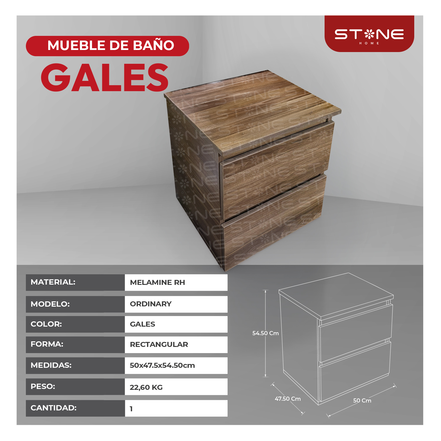 COMBO MUEBLE GALES + BOWL KRISTEN BLANCO + LLAVE P/LAVATORIO CHELSEA ST-01 + DESAGUE POP UP GRANDE CROMADO + TRAMPA CORRUGADA UNIVERSAL PVC STONE - Imagen 5