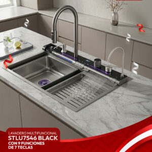 LAVADERO MULTIFUNCIONAL CON 9 FUNCIONES DE 7 TECLAS BLACK STLU7546 STONE