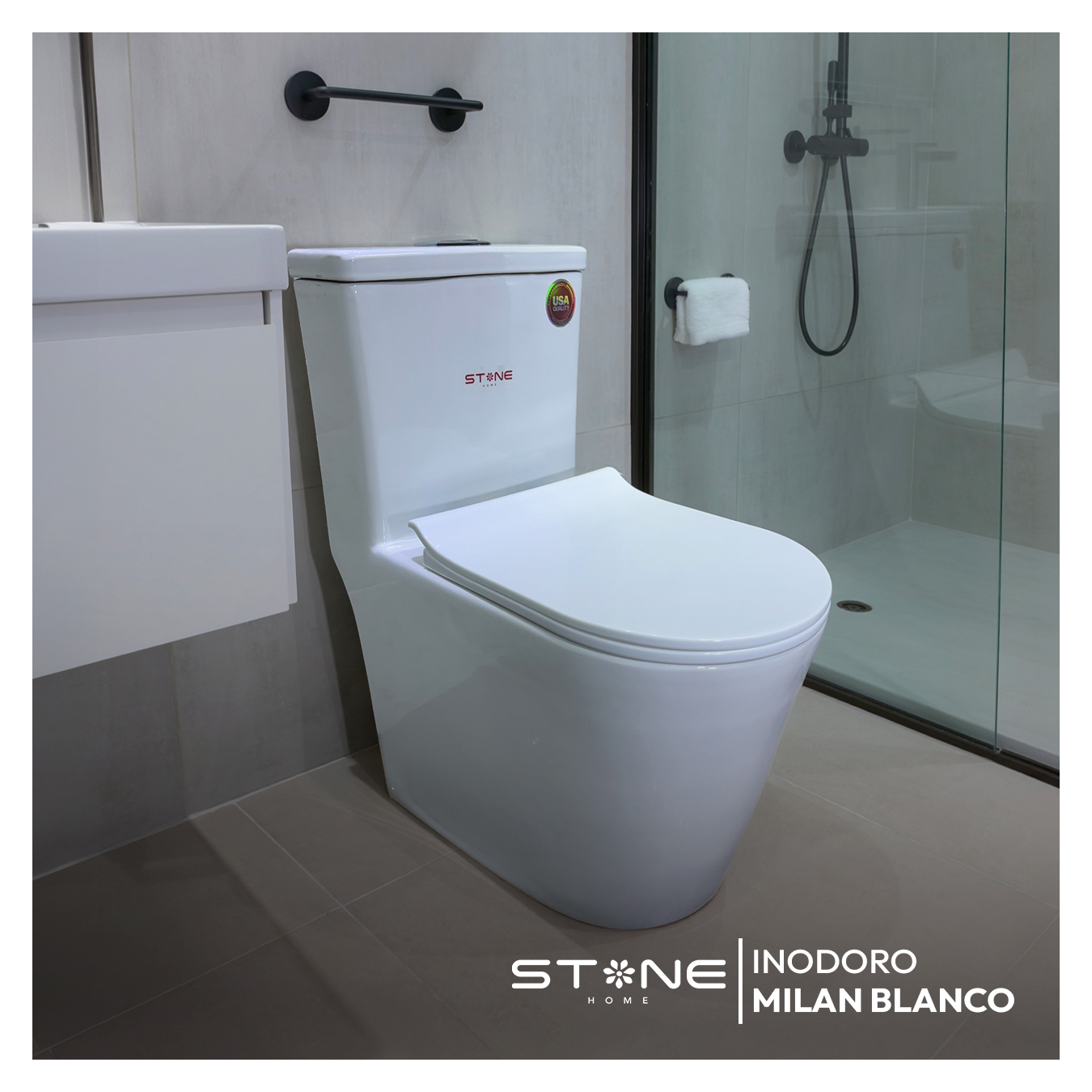 INODORO ONE PIECE MINIMALISTA MILAN BLANCO STONE