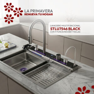 LAVADERO MULTIFUNCIONAL CON 9 FUNCIONES DE 7 TECLAS BLACK STLU7546 STONE