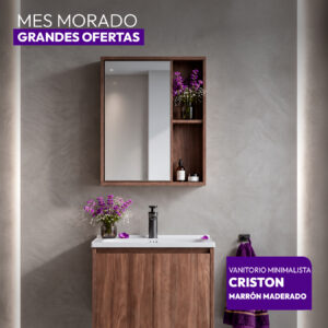 VANITORIO MINIMALISTA CRISTON MARRON MADERADO STONE